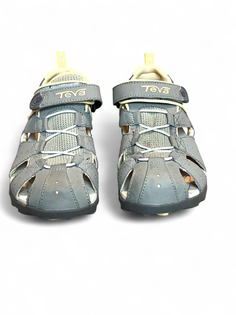 EXCELLENT CONDITION Women’s 6 Teva Sport Hiking Water Sandals Gray Lime Gorpcore